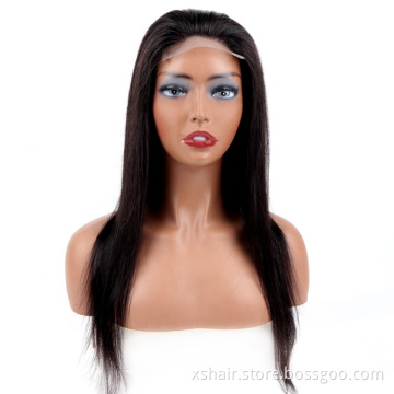 XuShang Wholesale 130-180% Density Straight 4*4 Lace Closure Human Hair Lace Front Wig Brazilian Hair